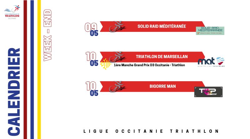 Courses à venir | Solid&rsquo; Raid Méditerranée (66), Triathlon de Marseillan (34) et Bigorre Man (65)